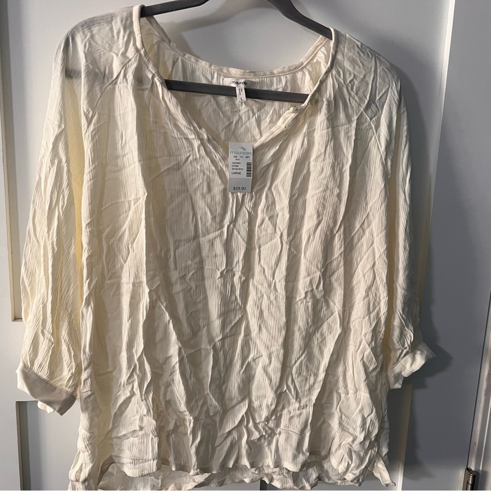 Maurices Off-White Textured Blouse